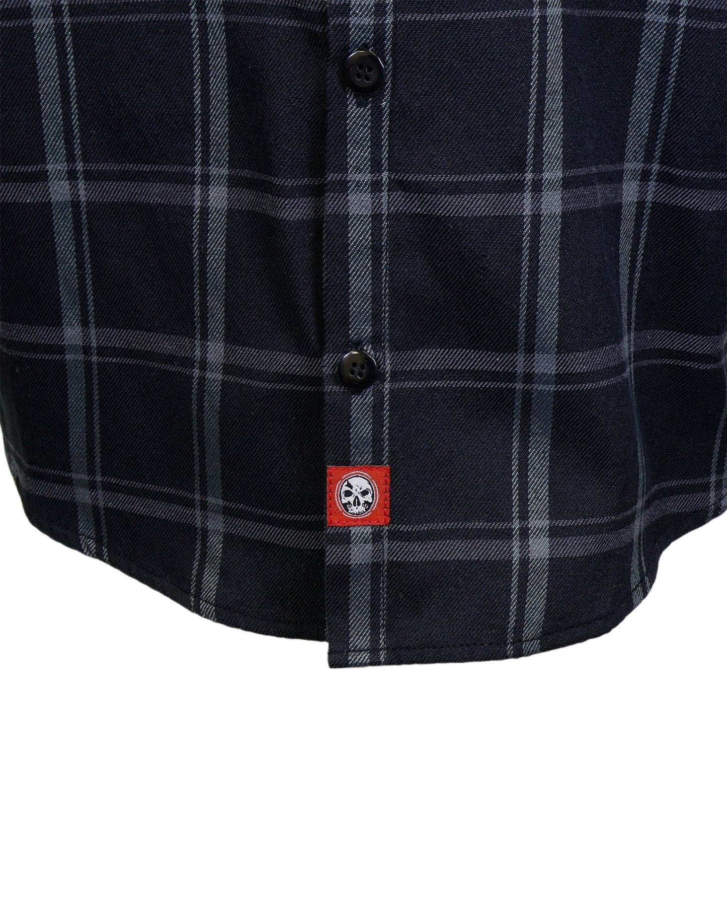 The "Slasher" Black & Grey Flannel (Hidden Snap Collars)