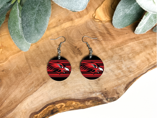 Round Earrings – School Spirit – Allendale Falcons (1)