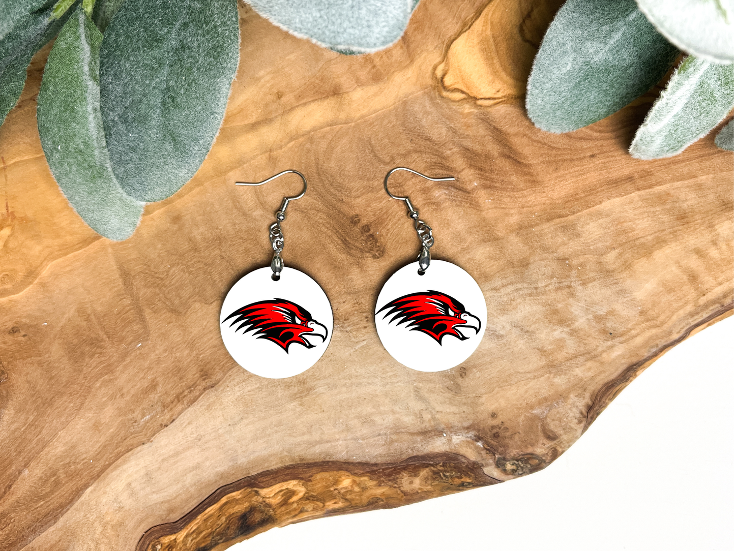 Round Earrings – School Spirit – Allendale Falcons (3)