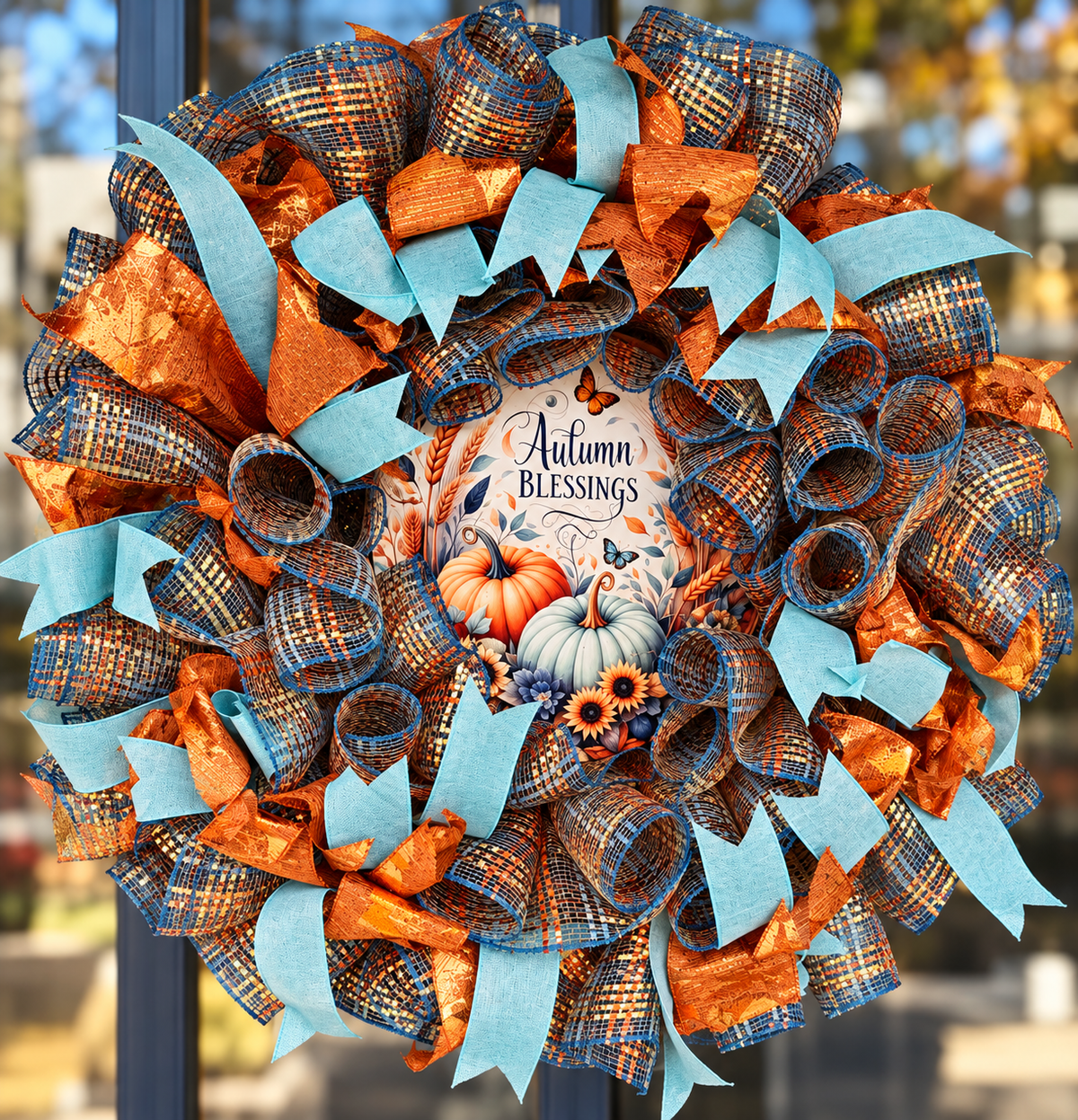 Autumn Blessings Handmade Fall Wreath – 22"