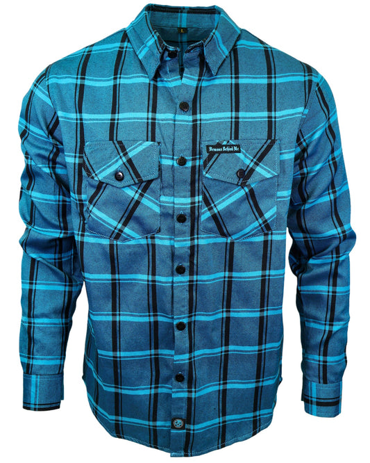 The "Survivor" Teal Flannel (Hidden Snap Collars)