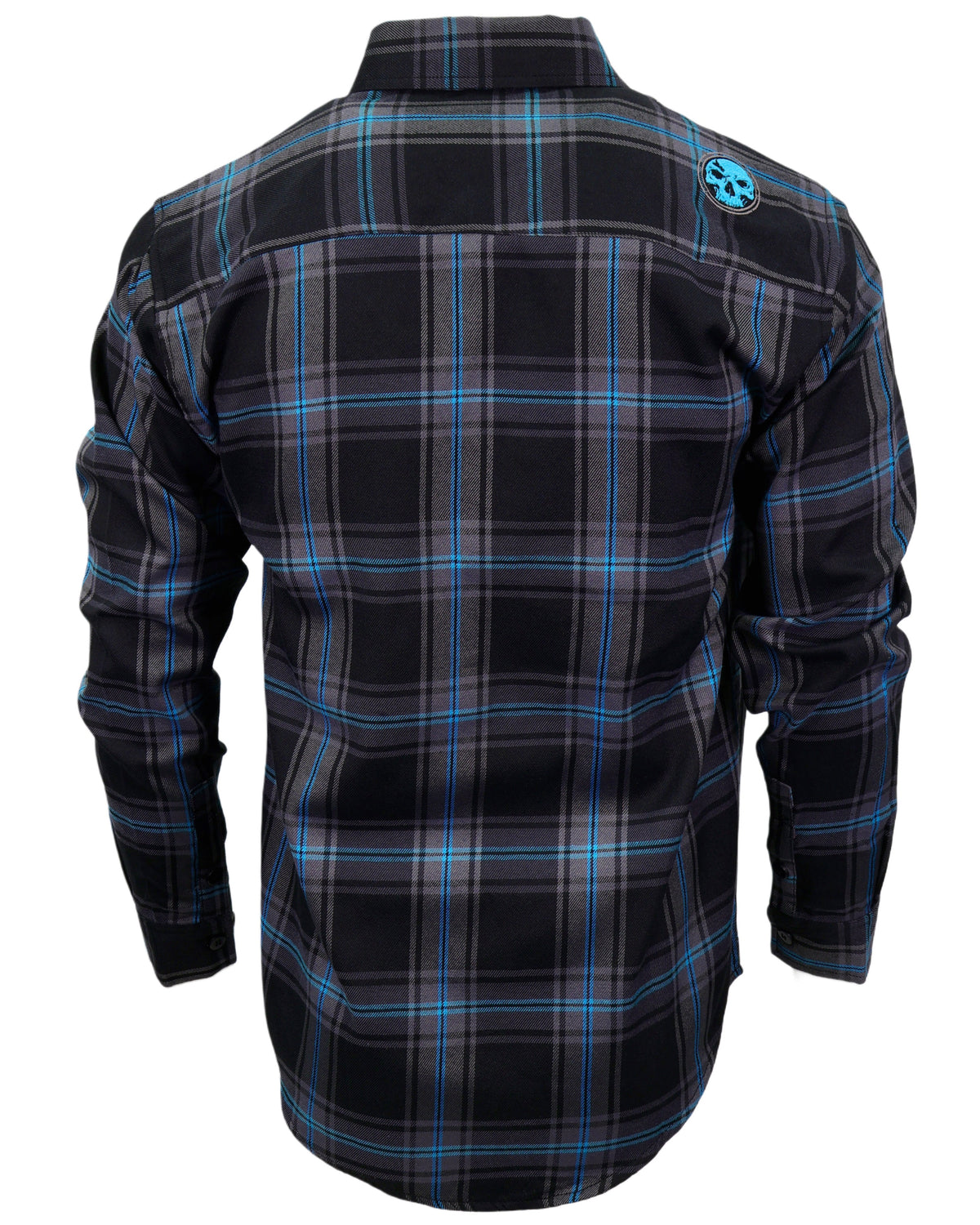 The "Redemption" Flannel - Teal, Black & Gray (Hidden Snap Collar)