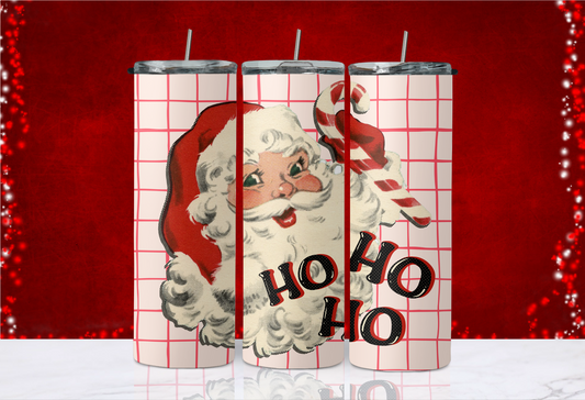 20 oz Skinny Tumbler - Christmas - Ho Ho Ho Santa