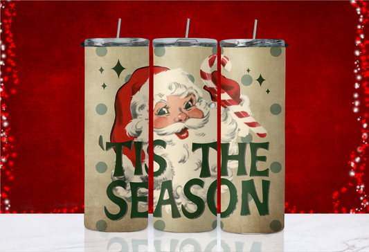 20 oz Skinny Tumbler - Christmas - Tis the Season