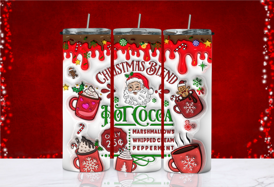 20 oz Skinny Tumbler - Christmas - Inflated Hot Cocoa