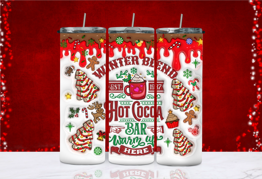 20 oz Skinny Tumbler - Christmas - Inflated Hot Cocoa