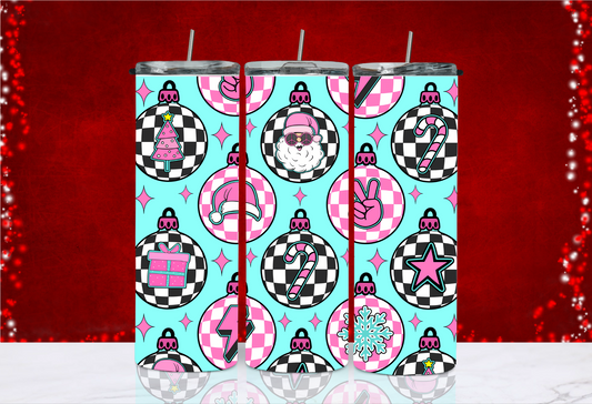 20 oz Skinny Tumbler - Christmas - Retro Ornament