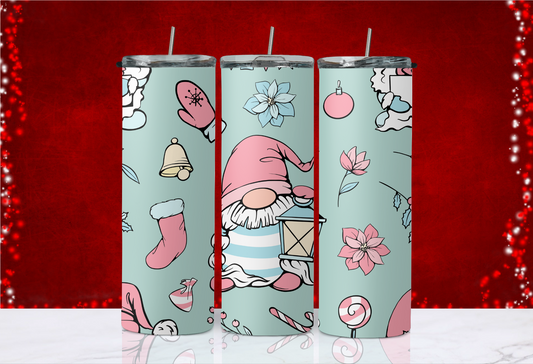 20 oz Skinny Tumbler - Christmas - Gnome w/ Lantern