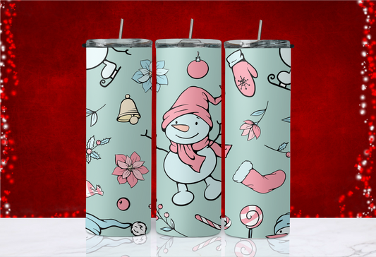 20 oz Skinny Tumbler - Christmas - Snowman