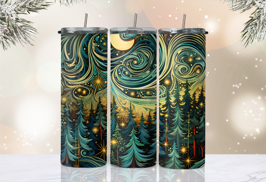 20 oz Skinny Tumbler - Christmas - Christmas at night