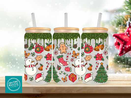 20 oz Glass Cup - Christmas - Misc Items