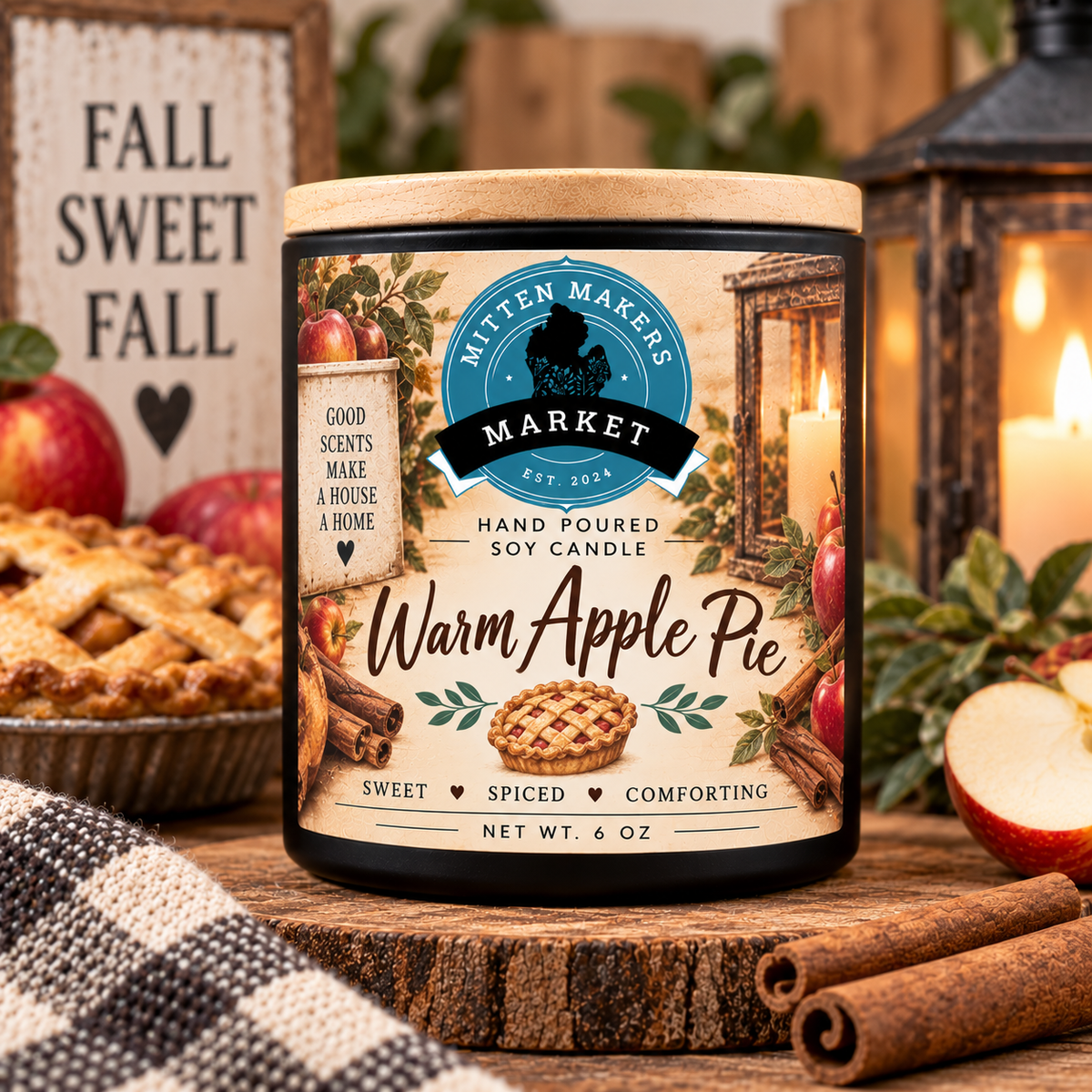 Soy Candle – 6 oz - Warm Apple Pie