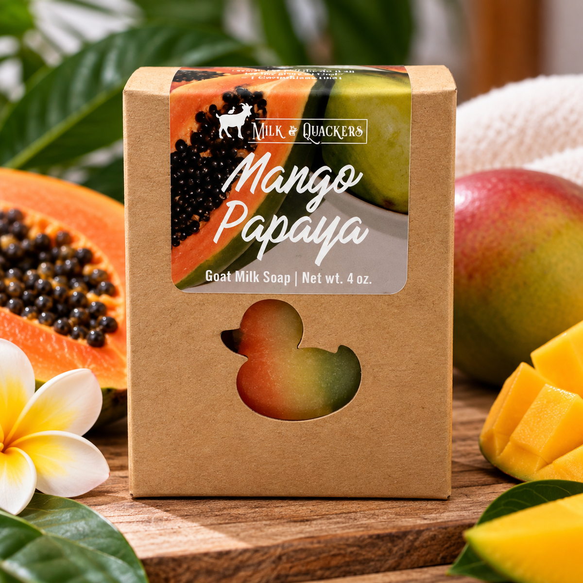 Mango Papaya Goat Milk Soap – 4 oz | Milk & Quackers