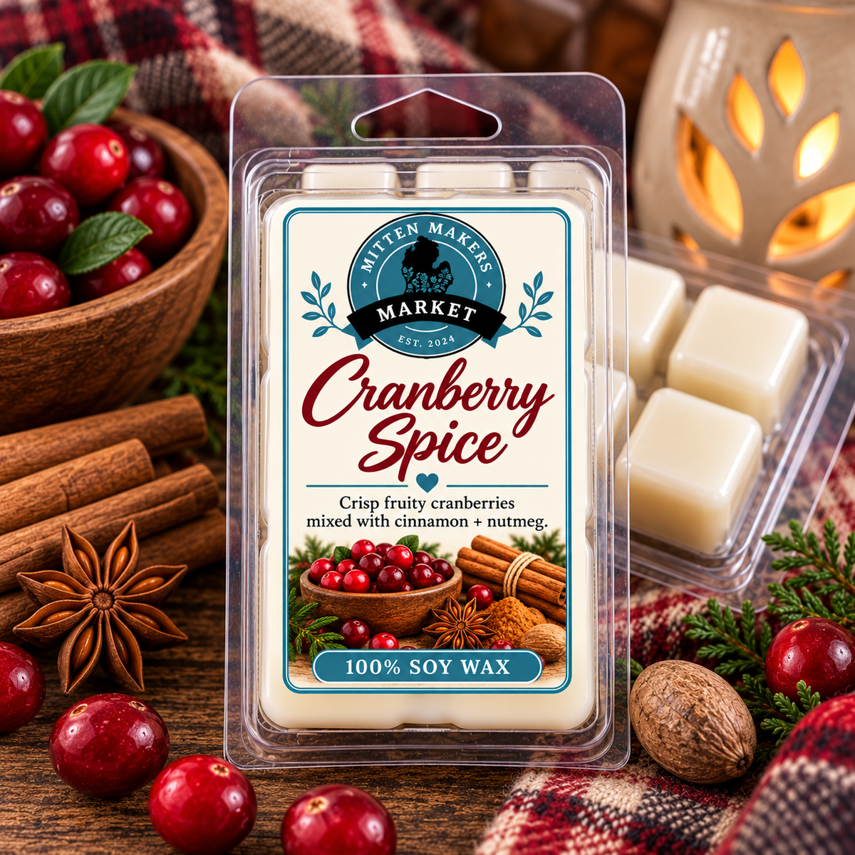 Soy Wax Melts (100%) - Cranberry Spice