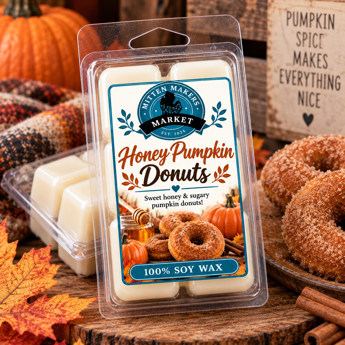 Soy Wax Melts (100%) - Honey Pumpkin Donuts