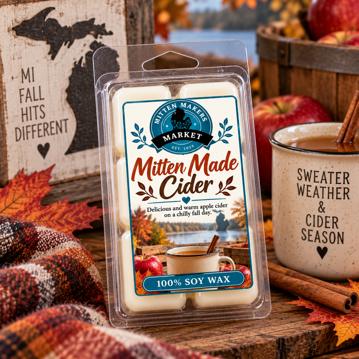 Soy Wax Melts (100%) - Mitten Made Cider
