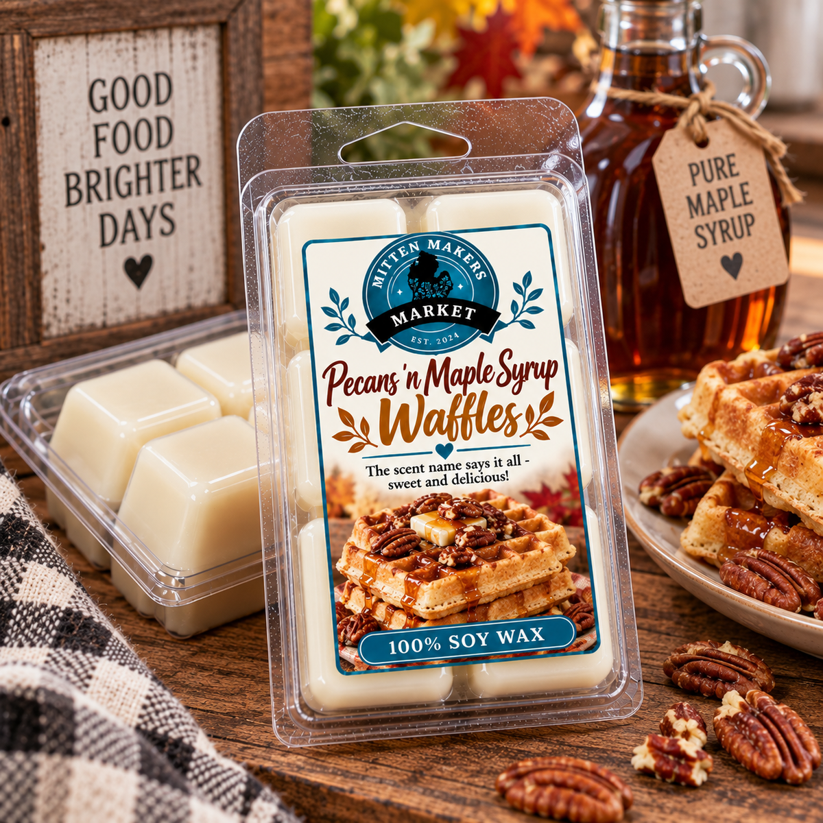 Soy Wax Melts (100%) - Pecans ‘n Maple Syrup Waffles