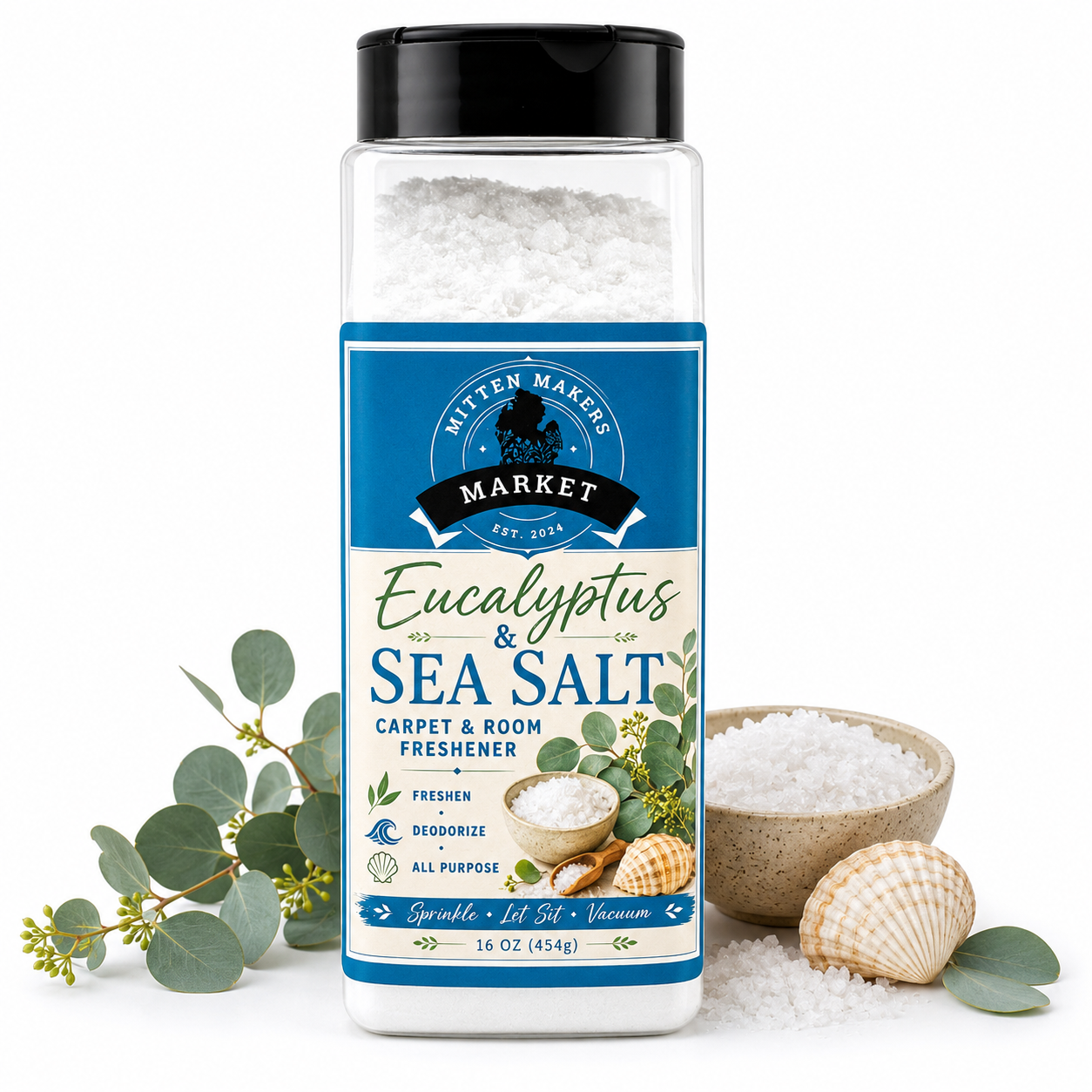 Carpet & Room Freshener - Eucalyptus & Sea Salt – 16 oz