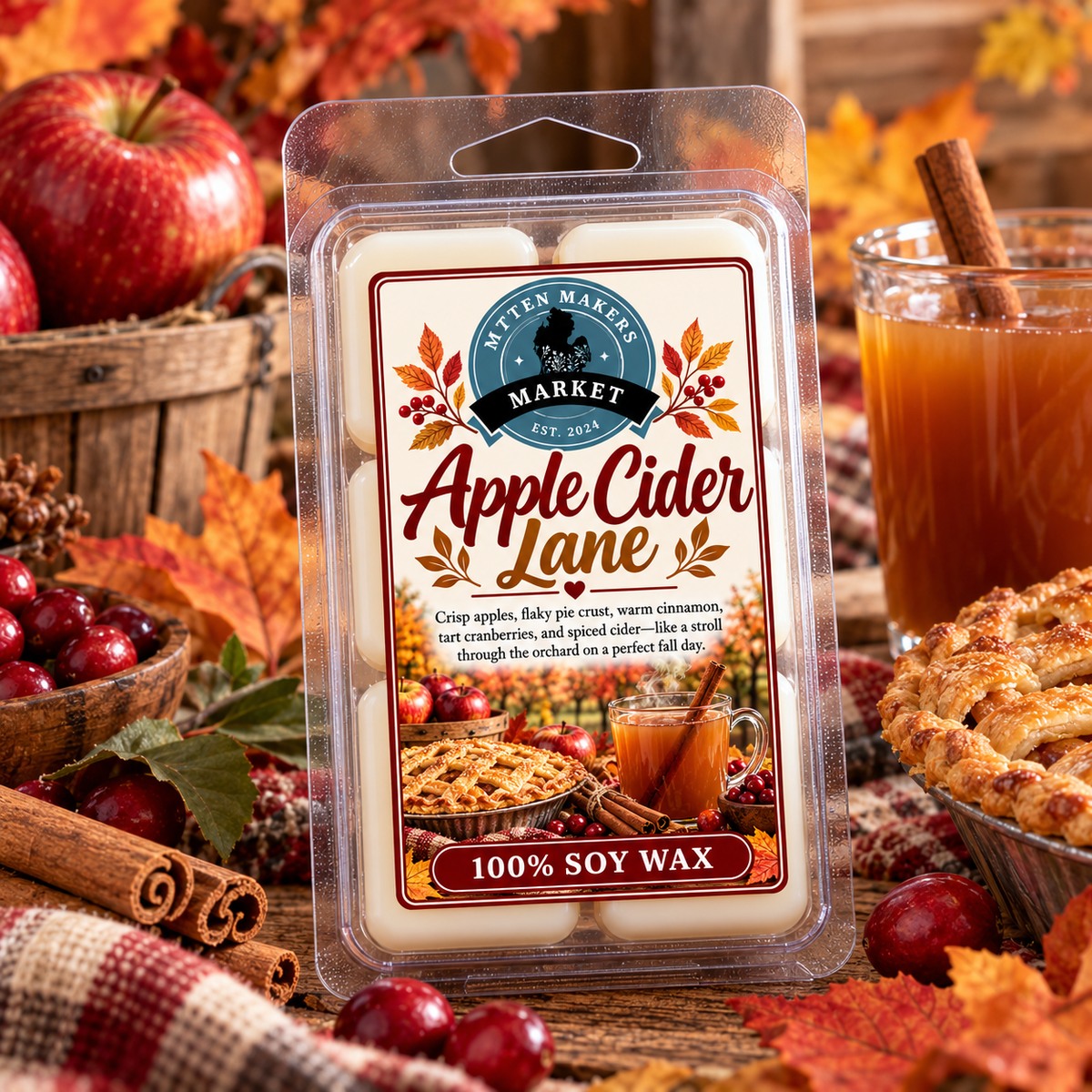 Soy Wax Melts (100%) - Apple Cider Lane