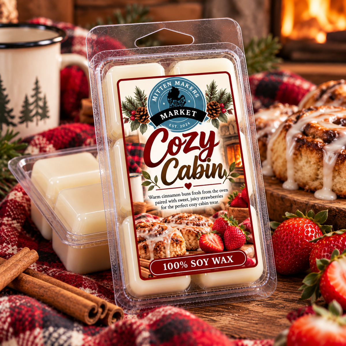 Soy Wax Melts (100%) - Cozy Cabin