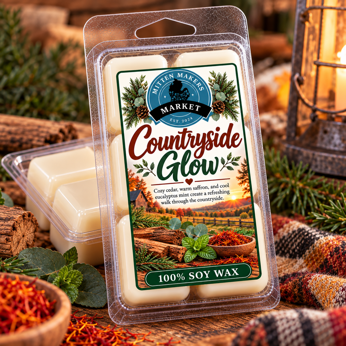Soy Wax Melts (100%) - Countryside Glow