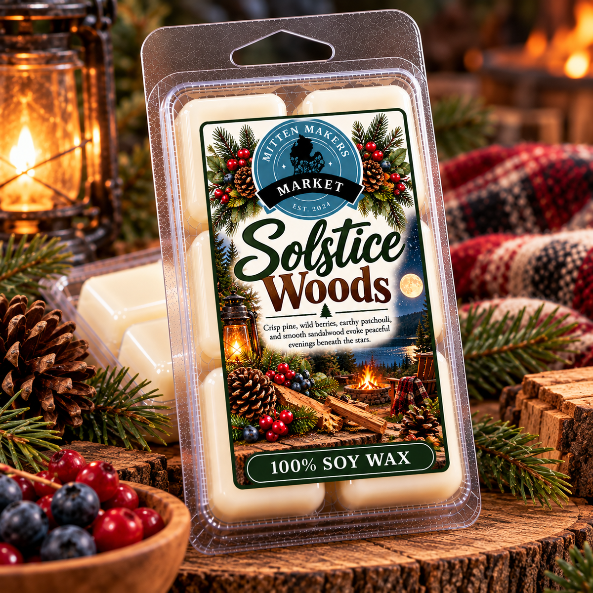 Soy Wax Melts (100%) - Solstice Woods