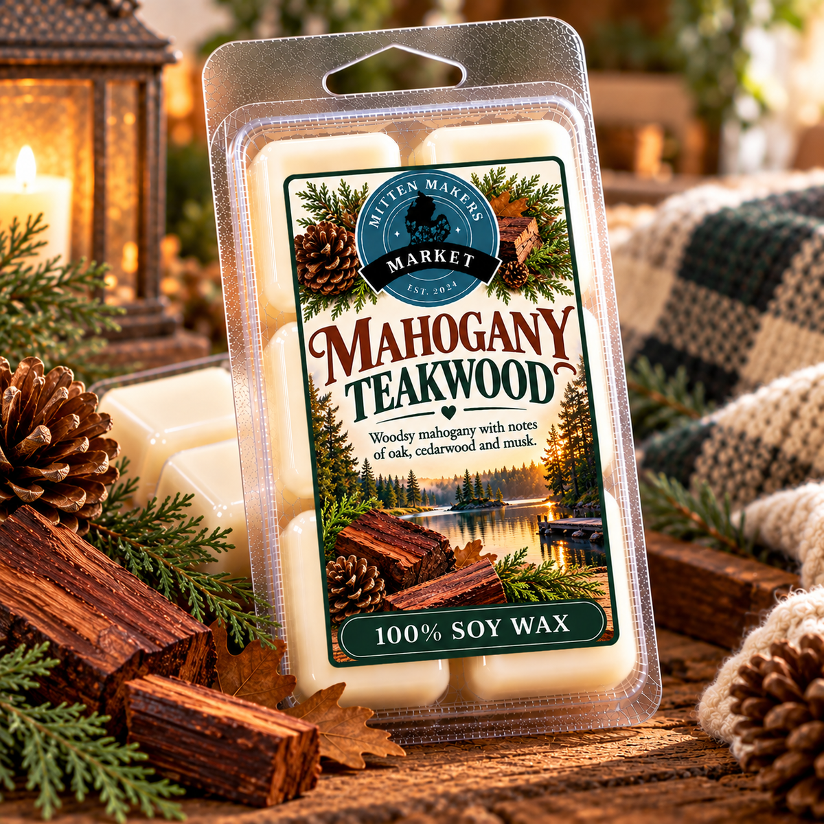 Soy Wax Melts (100%) - Mahogany Teakwood