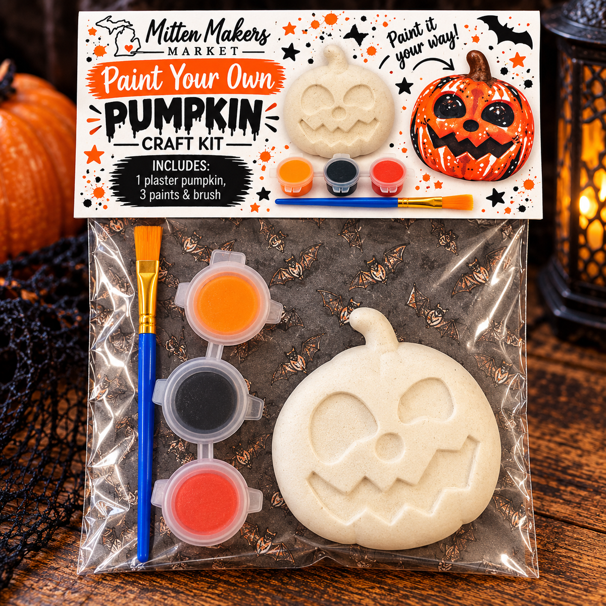 Paint Your Own Pumpkin Craft Kit – Halloween Kids Activity