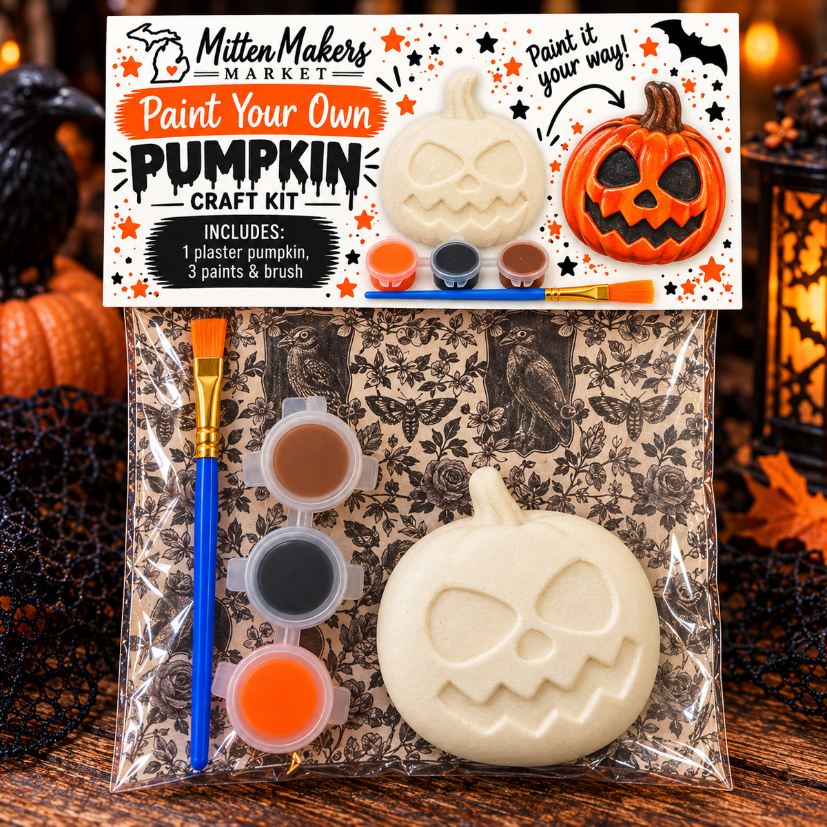 Paint Your Own Pumpkin Craft Kit – Halloween Kids Activity