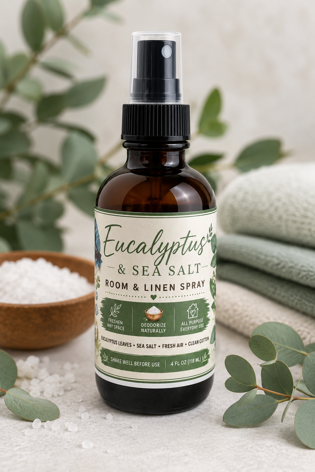 Room & Linen Spray - Eucalyptus & Sea Salt  – 4 oz