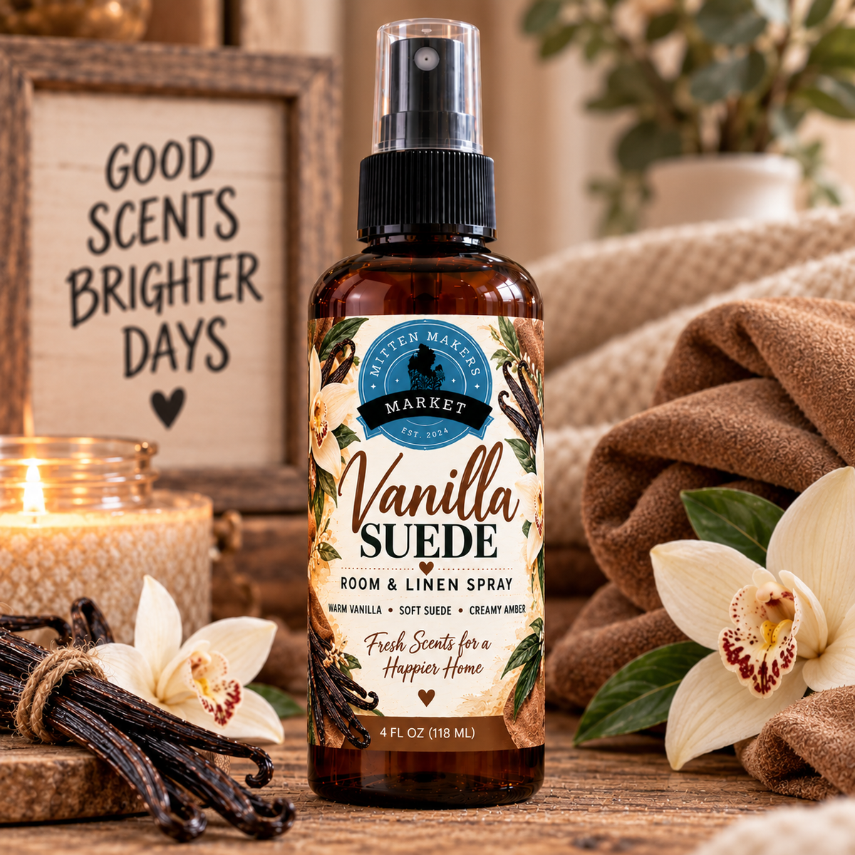 Room & Linen Spray - Vanilla Suede – 4 oz