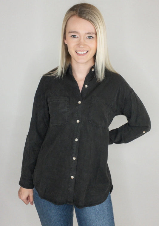 BeCool Oversized Cargo Shirt - Charcoal in Color
