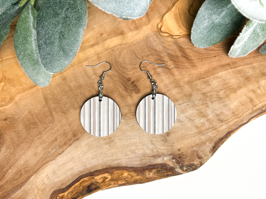 Round Earrings (E107R) - Stripes