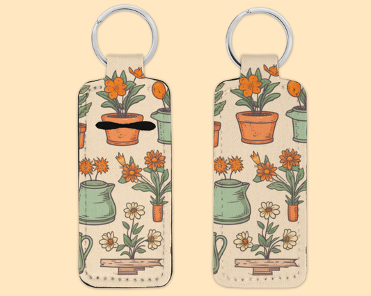 Chapstick / Lip Balm Keychain - (E109C) Plants