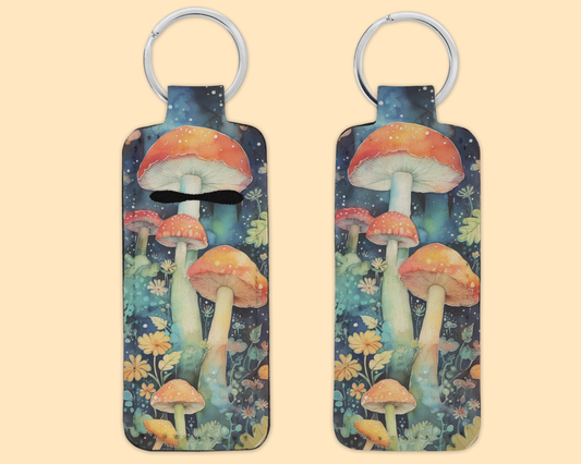 Chapstick / Lip Balm Keychain - (E115C) Mushrooms