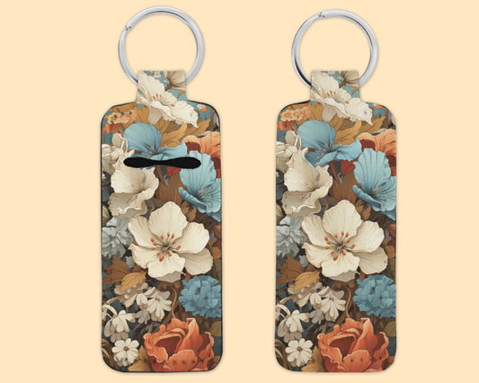Chapstick / Lip Balm Keychain - (E118C) Old Floral