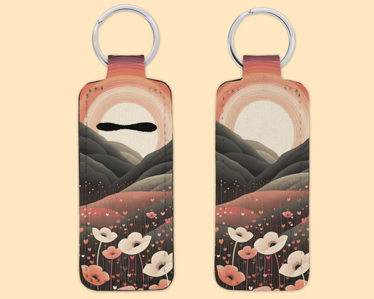 Chapstick / Lip Balm Keychain - (E119C) Poppy Field