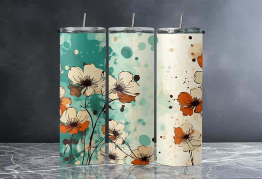 BOHO Pansy Floral 20 oz Skinny Tumbler