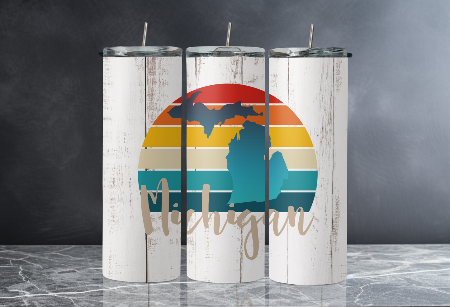 20 oz Skinny Tumbler - Michigan