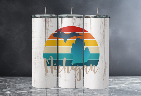 20 oz Skinny Tumbler - Michigan