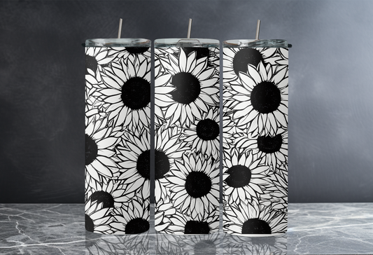 GLOW in the DARK Sunflower 20 oz Skinny Tumbler