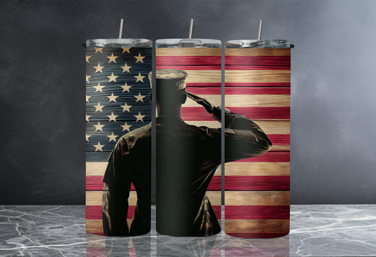 Salute to the Flag 20 oz Skinny Tumbler