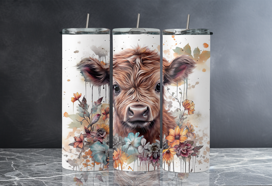 Baby Highland Cow 20 oz Skinny Tumbler