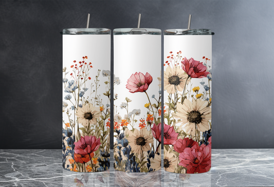 20 oz Skinny Tumbler - Floral