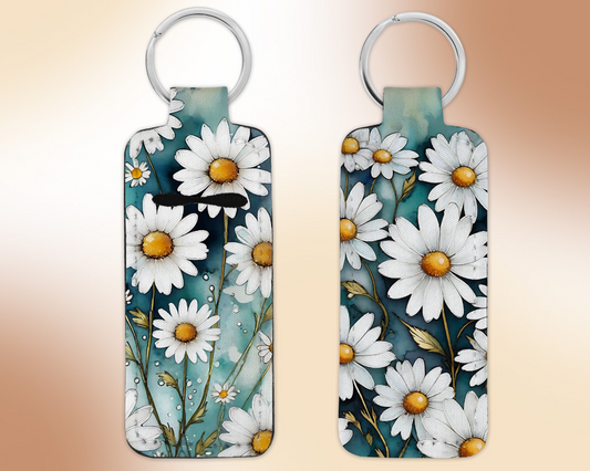 Chapstick / Lip Balm Keychain - (E27C) Daisies