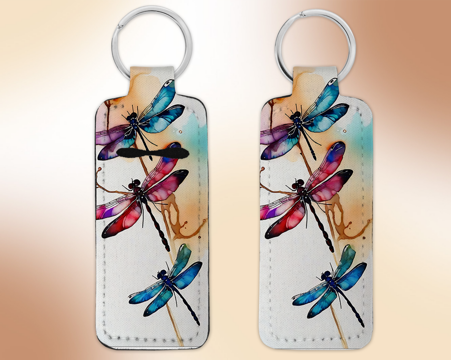 Chapstick / Lip Balm Keychain - (E2C) Dragonflies