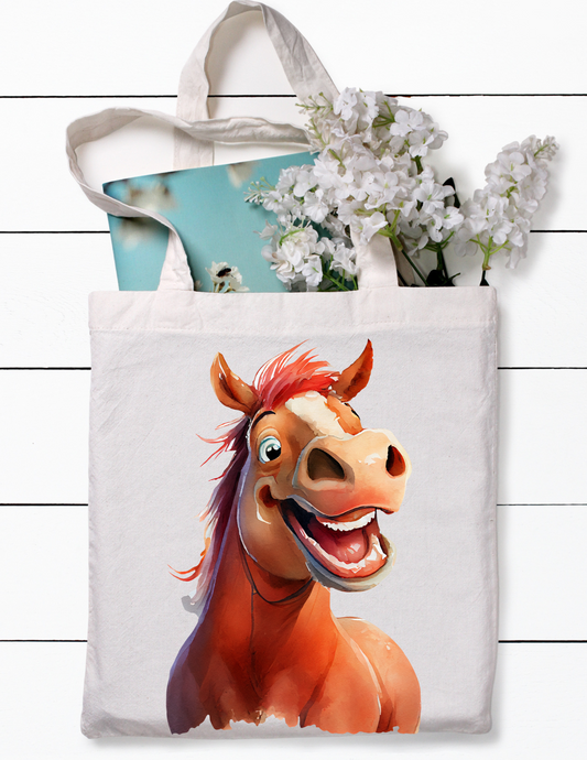 Laughing Horse Canvas Tote Bag