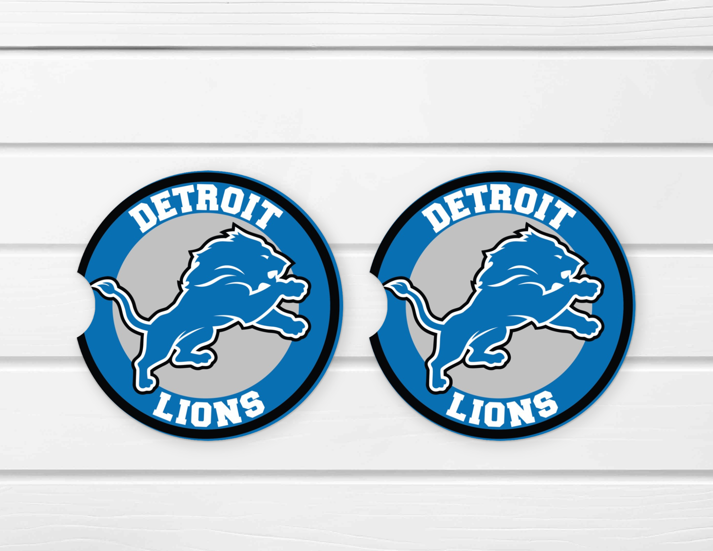 Ceramic Car Coaster Set – (E48D) Detroit Lions