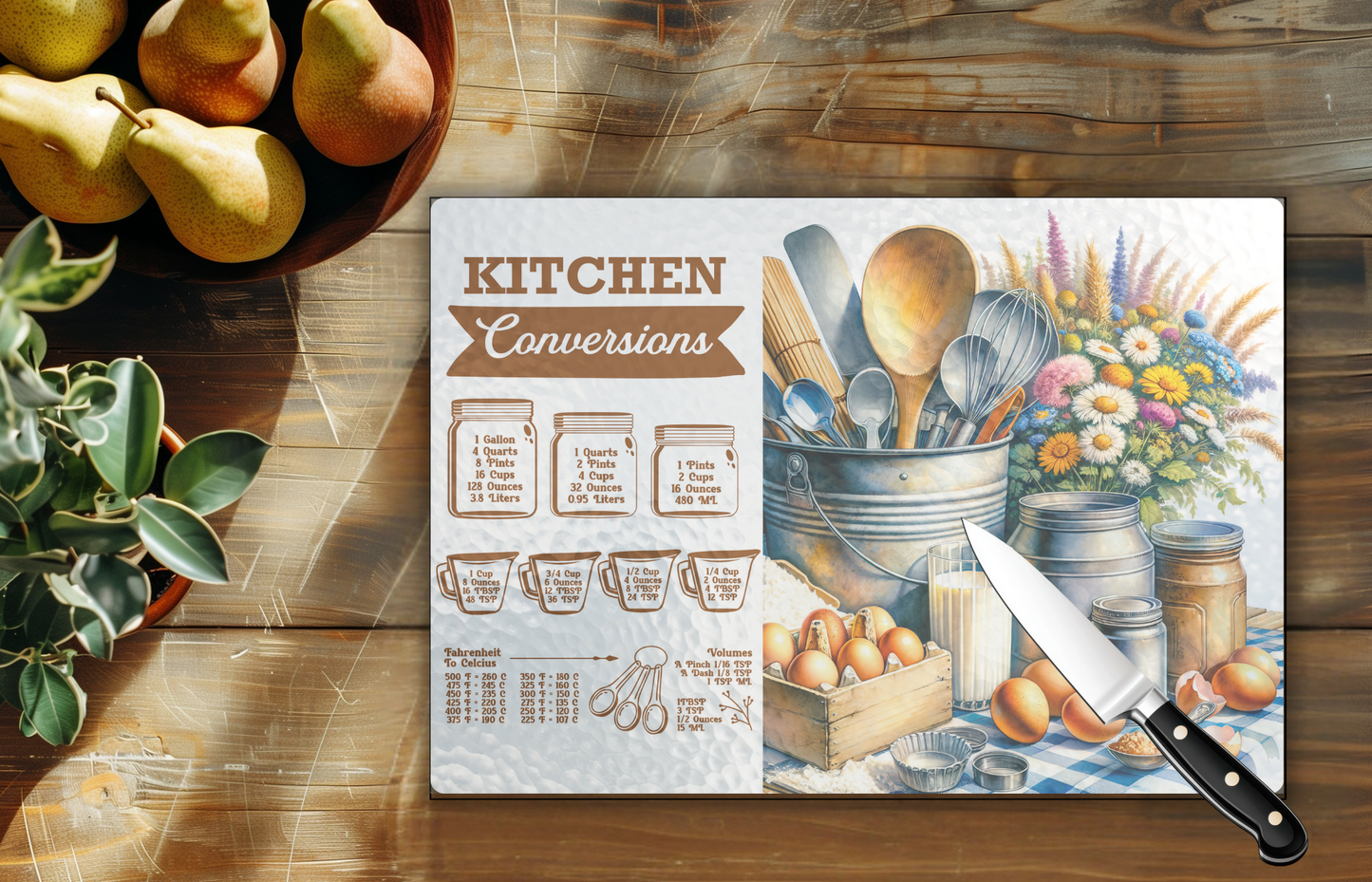 11" x 8" Tempered Glass Cutting Board - Kitchen Conversions
