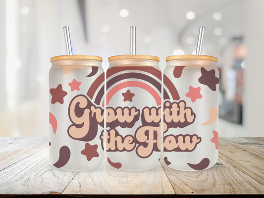 Grow with the Flow 20 oz Glass Cup